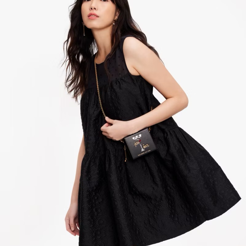 Kate Spade Black Textured Mini Dress